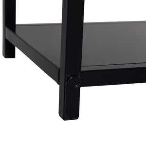 Easycomfort Portalegna da Interno ed Esterno Salvaspazio in Metallo con Paletta, Scopino, Attizzatoio e Pinza, 34x34x111cm, Nero