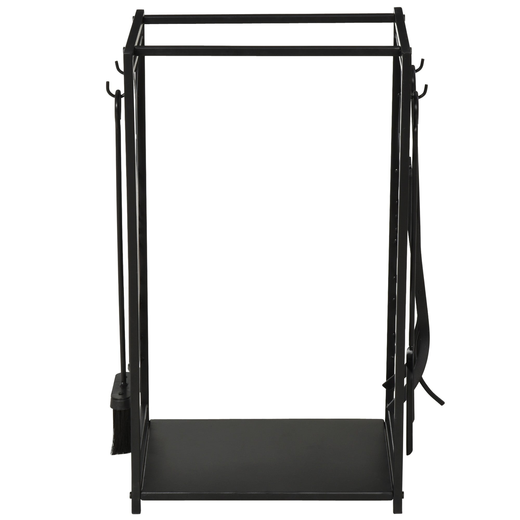 Easycomfort Potalegna di Design per Camino in Acciaio Nero e Antiruggine, per Interni ed Esterni, 46 x 30 x 70 cm