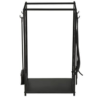 Easycomfort Potalegna di Design per Camino in Acciaio Nero e Antiruggine, per Interni ed Esterni, 46 x 30 x 70 cm