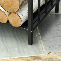 Easycomfort Portalegna da Interno ed Esterno in Metallo con 2 Manici e Base Rialzata, 39x32.5x46cm, Nero