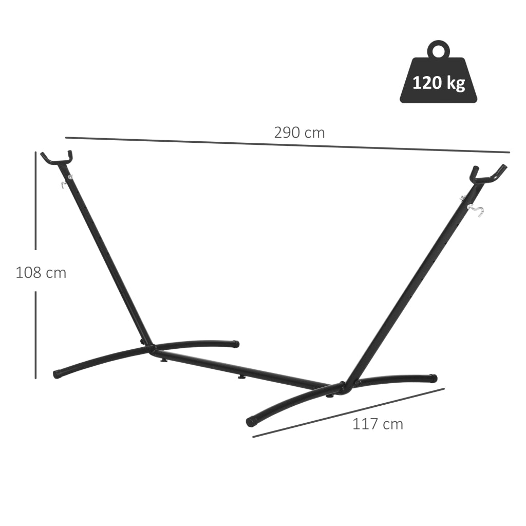 Supporto per Amaca in Metallo Aggiustabile ¨C zephmum ¨C 290x117x108 cm Nero