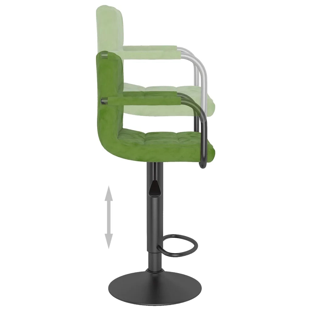 vidaXL Sgabello da Bar Verde Chiaro in Velluto