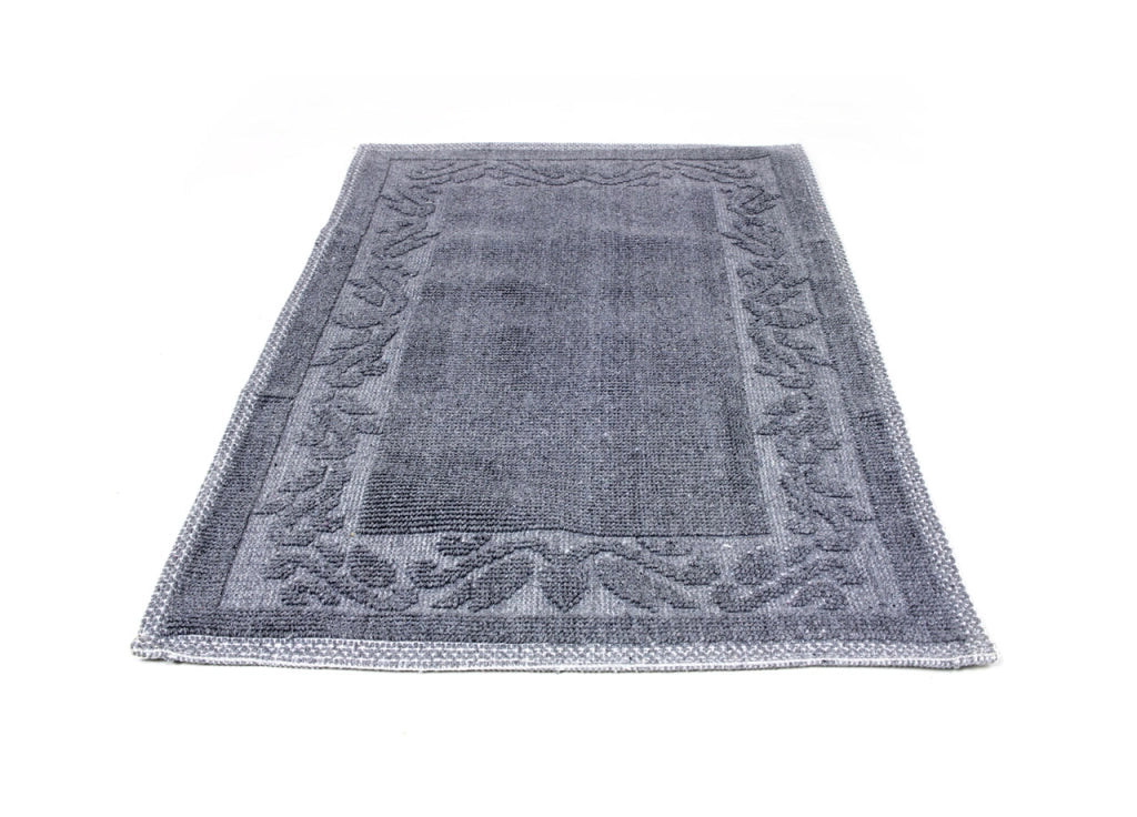 Tappeto Casa Bagno/Cucina Cotone Tinta Unita Disegno Annette Colore Grigio - 120x180 - Grigio