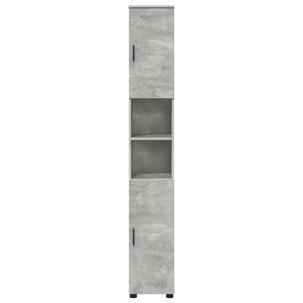 Mobile da Bagno con porta Grigio cemento 30 x 35 x 192 cm 883337
