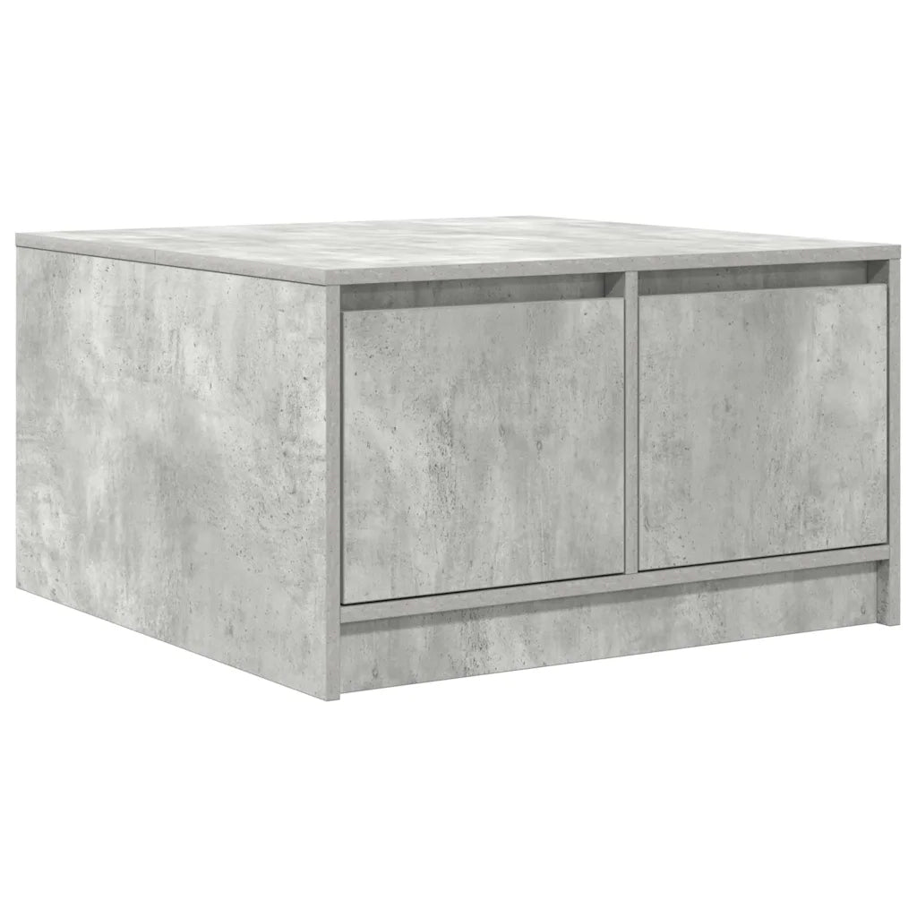 Tavolino da Salotto con Cassetti-Tavolino da soggiorno-Tavolo Grigio Cemento 70,5x70x40 cm