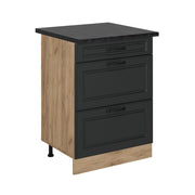 Vicco Mobiletto base per cucina Antracite casa di campagna 60 cm con cassetti, PL Antracite