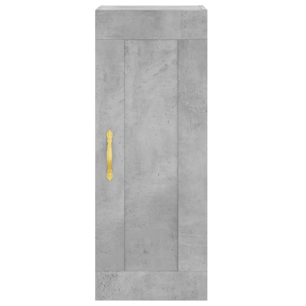 Mobile a Parete Grigio Cemento 34,5x34x90 cm Legno Multistrato 835022