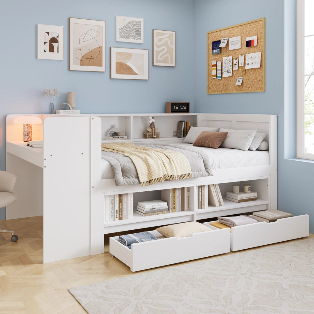 letto in legno bianco 140 x 240 cm