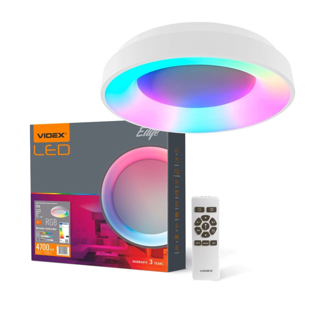 Plafoniera LED tonda bianca 72W 7500lm RGBW 45cm Videx