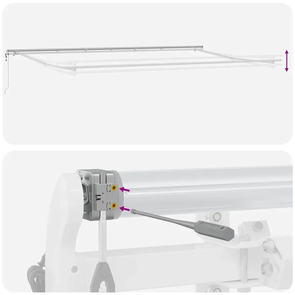 Tenda Sole Retrattile Automatica 600x300 cm Antracite e Bianco 3310242
