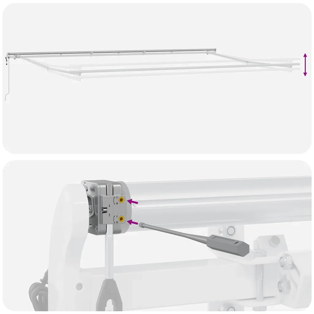Tenda Sole Retrattile Automatica 600x300 cm Antracite e Bianco 3310242