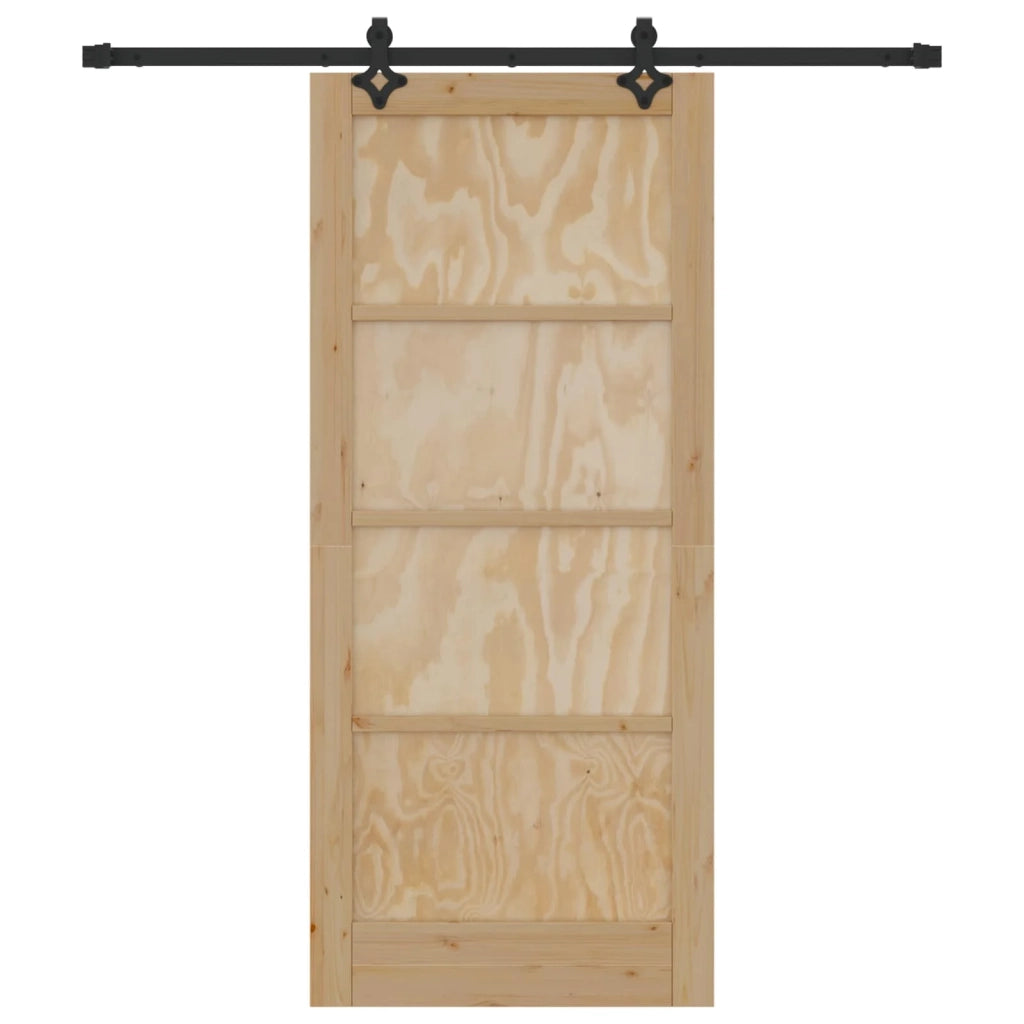 Porta scorrevole Naturale e Nero 86 x 198,5 cm