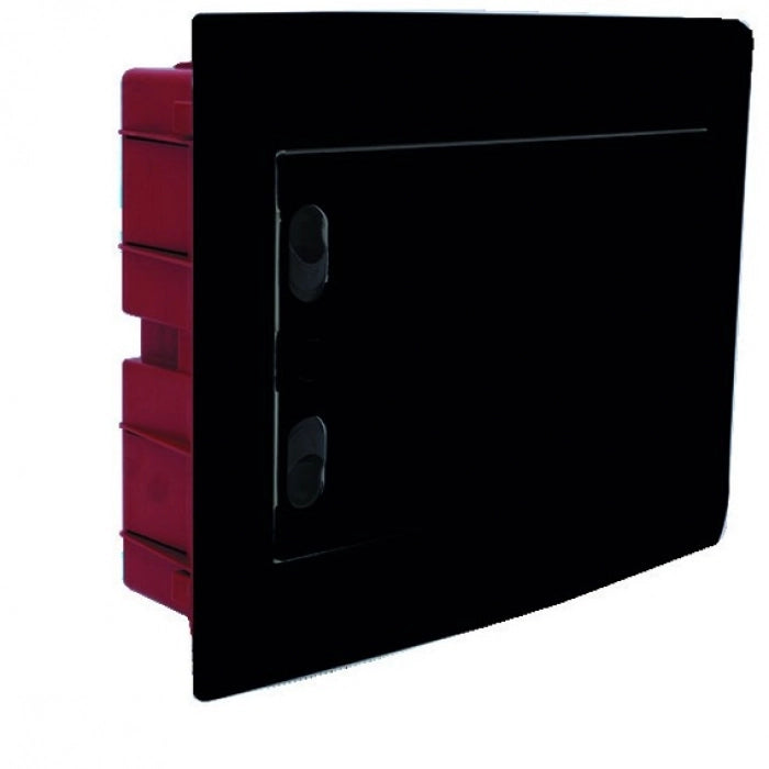 Ettroit DB110912B Centralino Elettrico da Incasso 12 Moduli IP40 Nero con Portello Fumè