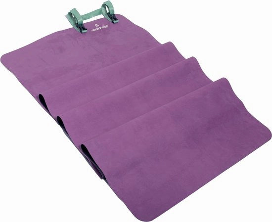 Mat di yoga ripiegabile e leggero, antiscivolo sottile realizzato in gomma/tappeto di yoga per viaggio compattabile, ideale per la valigia a mano