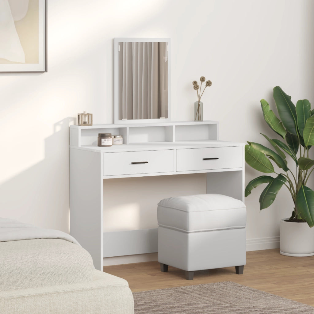 Toilette con Cassetti Bianca 100x41x140 cm di