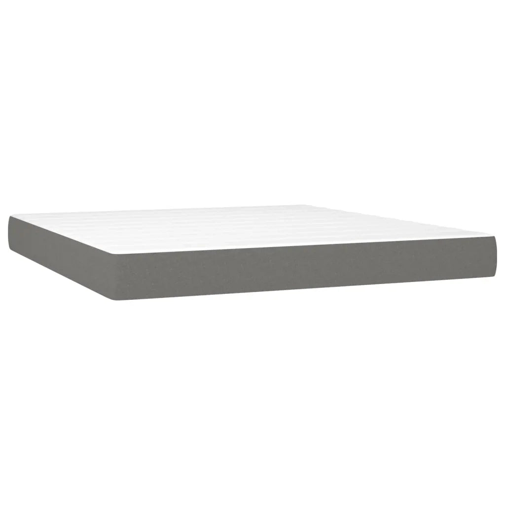 Giroletto a Molle con Materasso Grigio Scuro 180x200 cm Tessuto 3140794