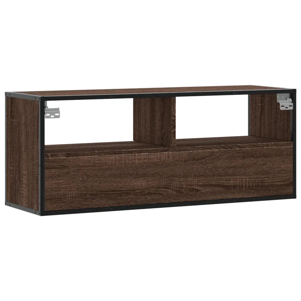 Mobile TV Rovere Marrone 100x31x39,5 cm in Truciolato e Metallo