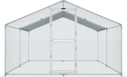 Recinzione per galline, 4 x 3 x 2 m Recinzione per animali da cortile all'aperto con tetto solare rivestito con copertura PE, struttura in acciaio, recinzione per galline, recinzione per anatre, recinzione per oche, recinzione per conigli ecc.