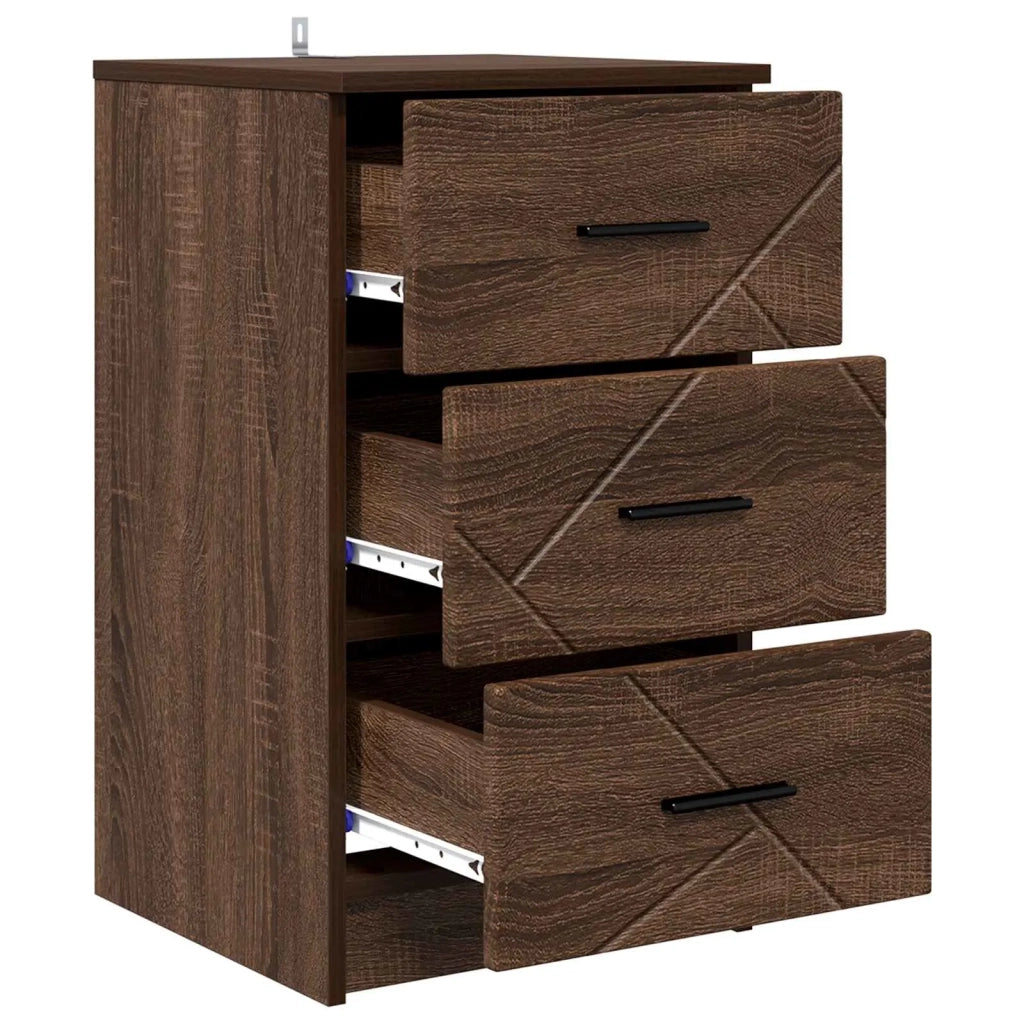 Armadio da Notte con cassetto Rovere marrone 38 x 38 x 66 cm 883381