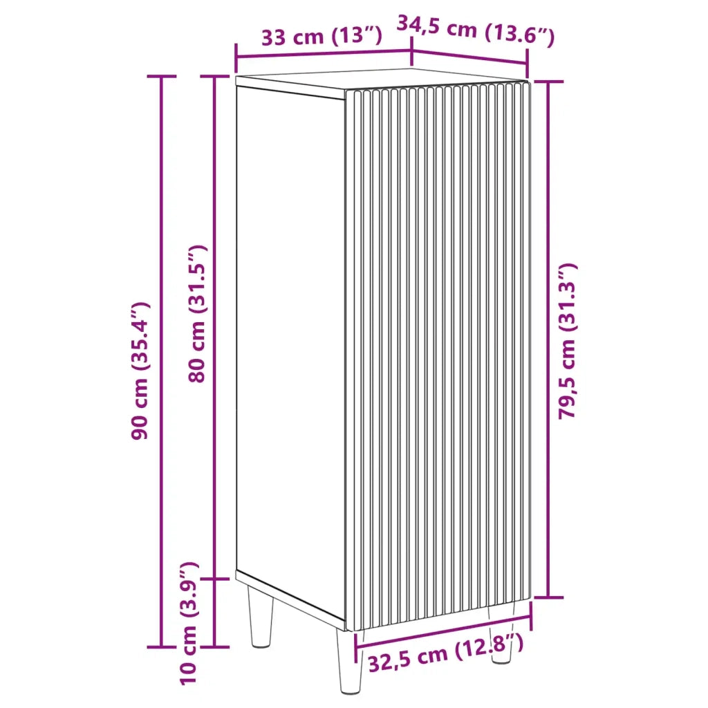 Credenza | Madia | Buffet da pranzo | Armadio da pranzo Nero 33 x 34,5 x 90 cm Legno ingegnerizzato