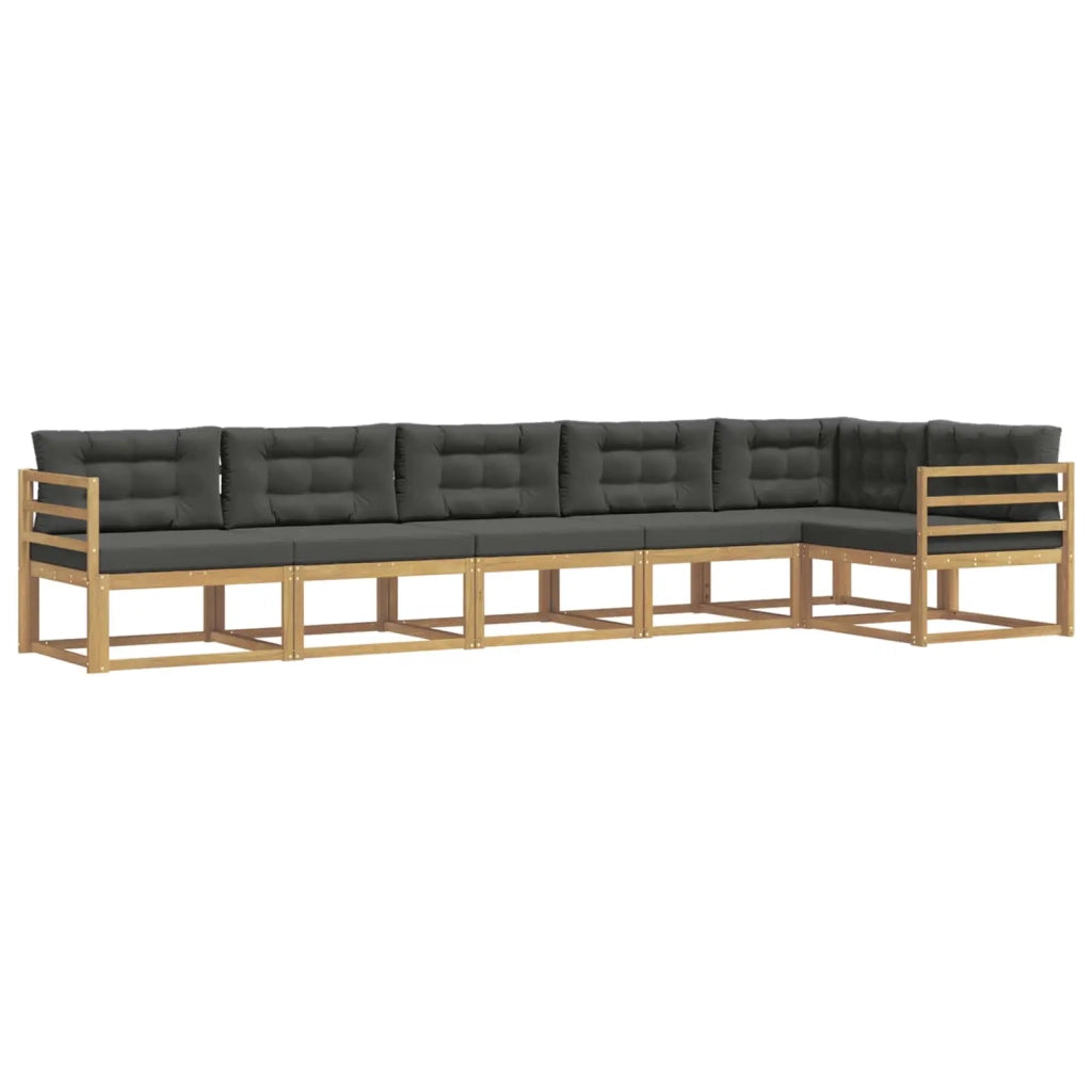 Set di divani da esterno 4 pcs Bianco e Antracite Poliestere