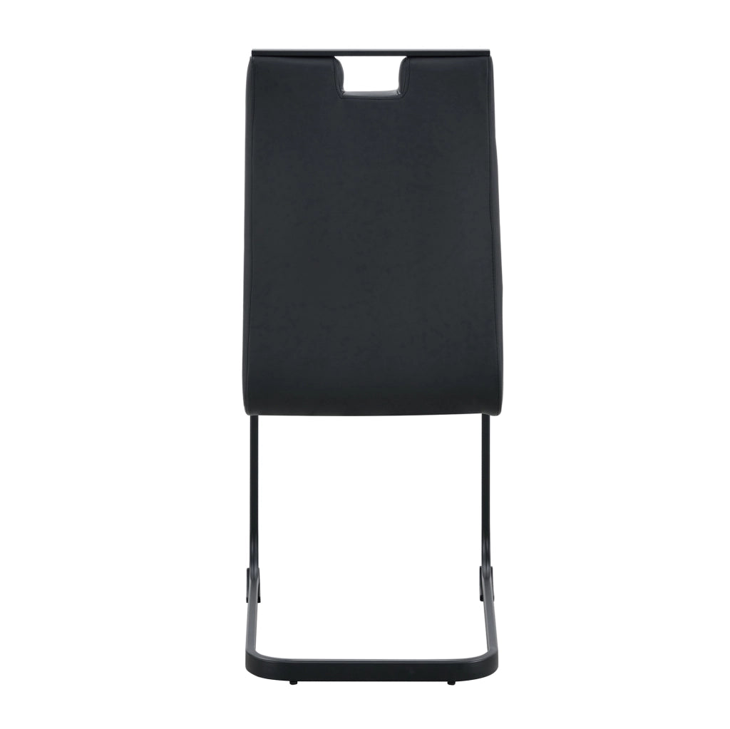 Set di 2 sedie curve nere in materiale PU dal design moderno e minimalista