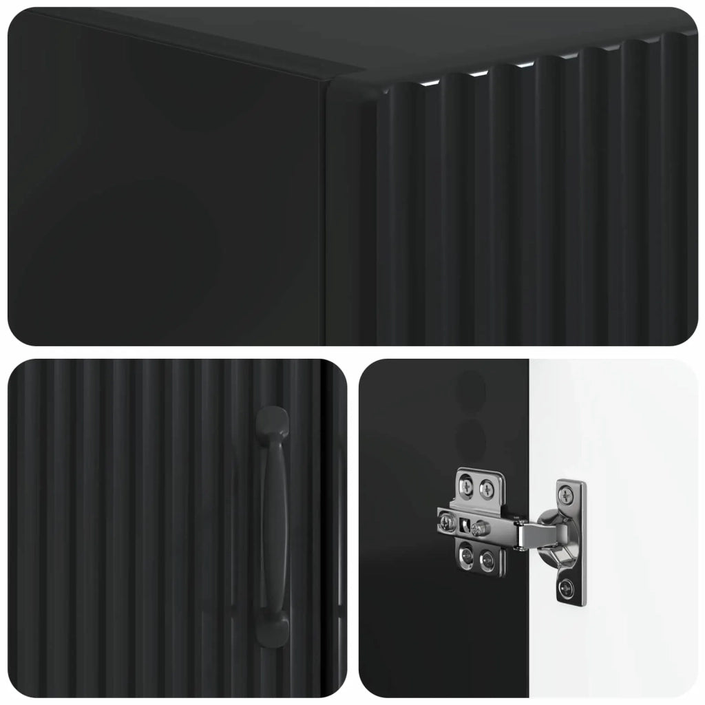 Mobile Bagno HOORN Nero 66 x 25,5 x 190 cm Legno ingegnerizzato 897356