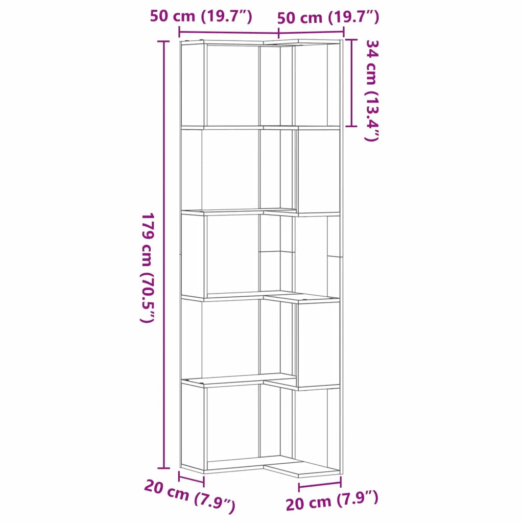 Libreria Rovere Nero 50 x 50 x 179 cm 868049