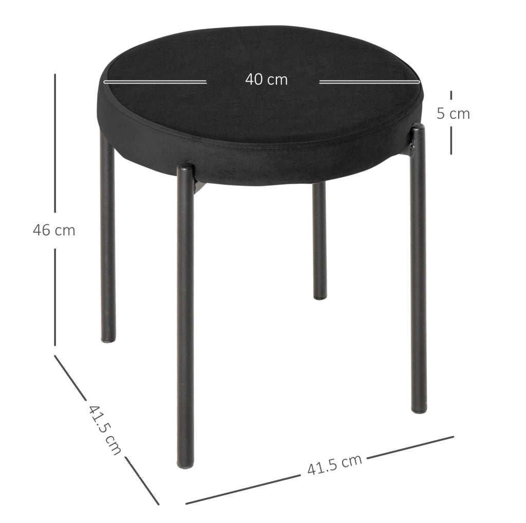Set di 4 sgabelli da pranzo impilabili neri in metallo