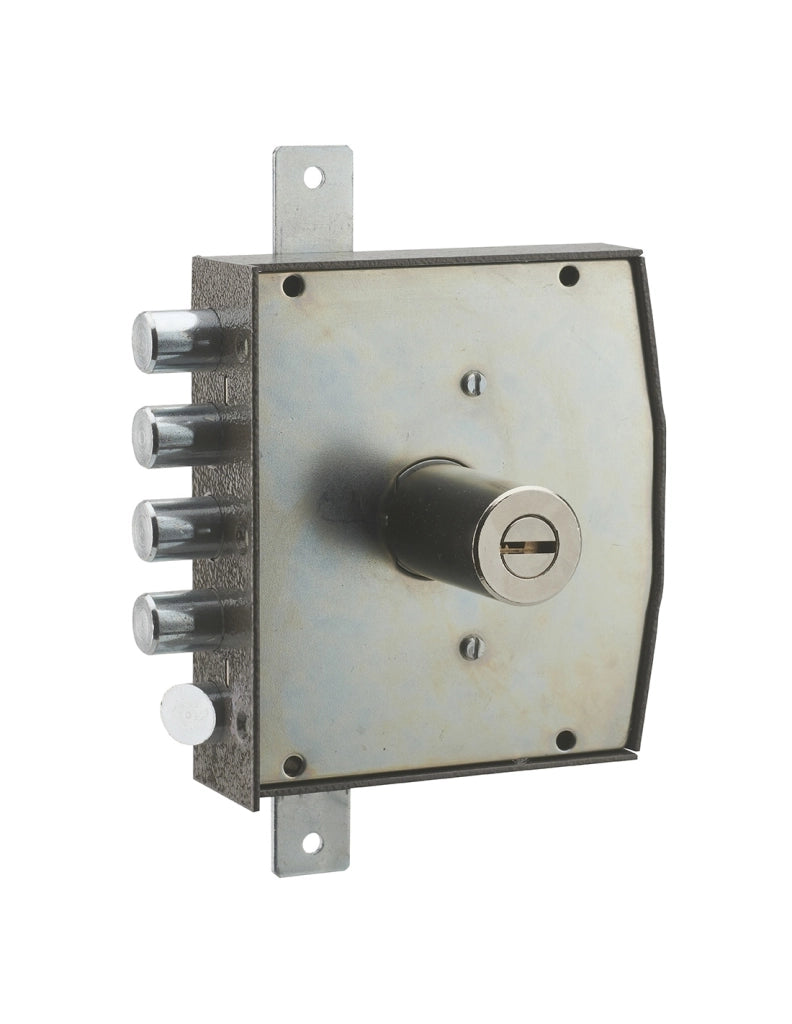 Serratura triplice 3 punti chiave punzonata, da applicare, acciaio, 154x140 mm, destra, 5 chiavi - THIRARD