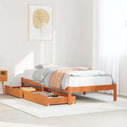 Letto senza Materasso-Struttura Letto Marrone Cera 75x190 cm in Legno di Pino 404832