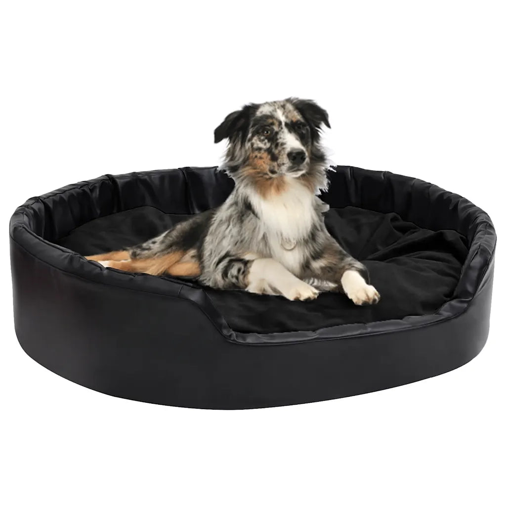Lettino per Cani Nero 99x89x21 cm in Peluche e Similpelle CFW9666596