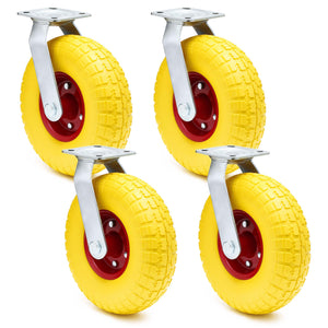 Set 4 ruote girevoli da trasporto, antiforatura, 258x78 mm, Cerchi in metallo, 150kg/ruota, ottima aderenza