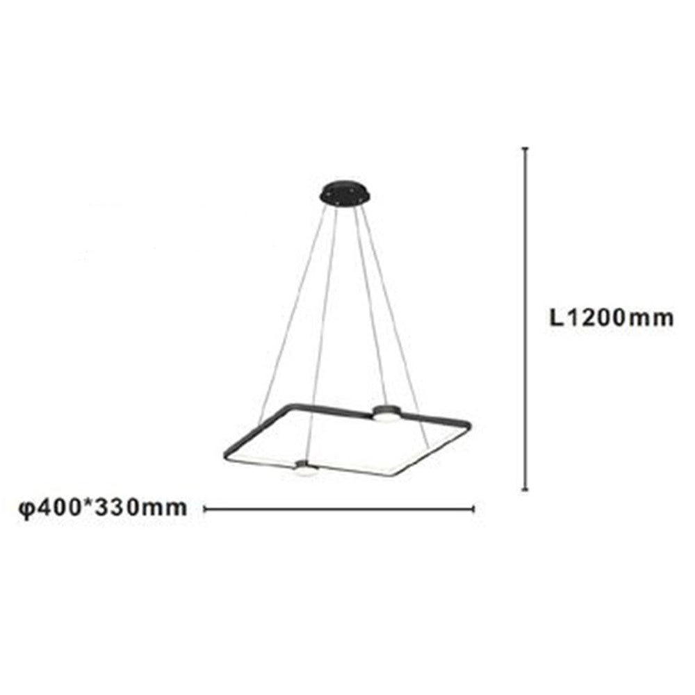 Trade Shop - Lampadario A Sospensione Led 30w Quadrato Con Telecomando Design Moderno Nero 71187 -