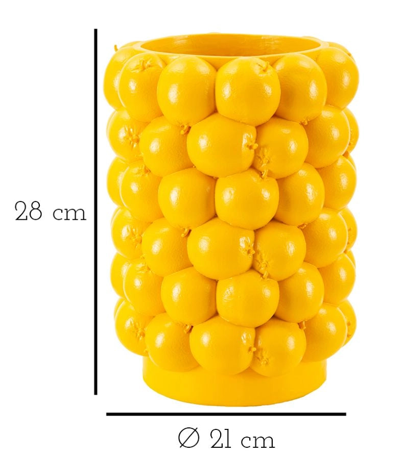 Vaso Lemons Ø21x28 cm in Resina Giallo