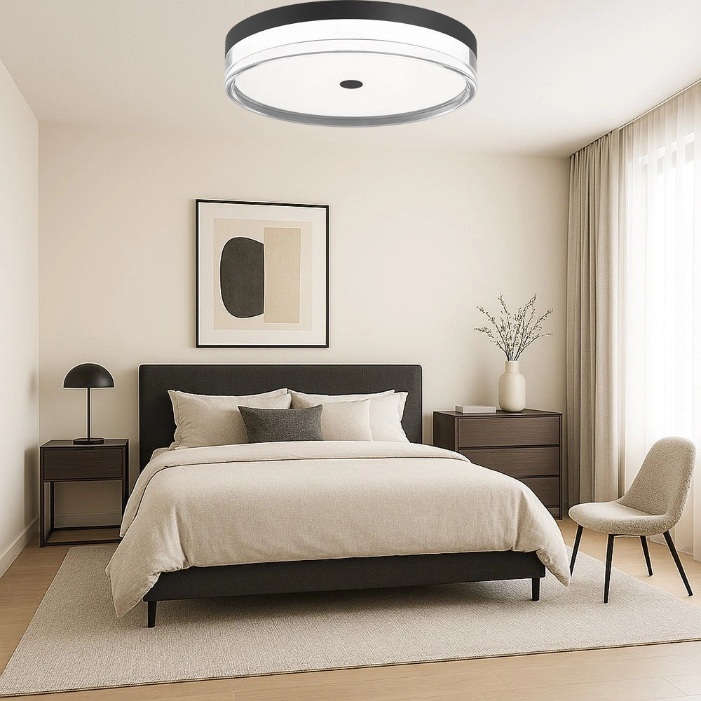 Trade Shop - Plafoniera Led 32w A Soffitto Moderna Tecnologia Cct 3 Tonalità Selezionabili Bl400-3c - Nero