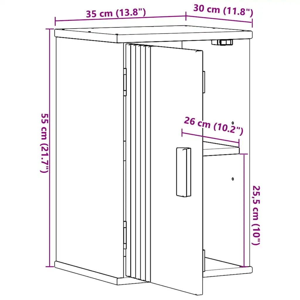 Mobile da Bagno | Armadio da bagno con lo scaffale Olden Marrone 35 x 30 x 55 cm