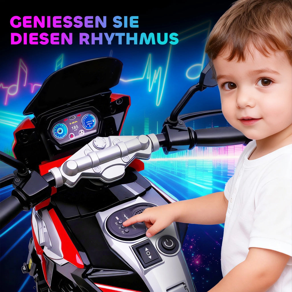 Moto elettrica per bambini ¨C zephmum ¨C Rosso, plastica, acciaio