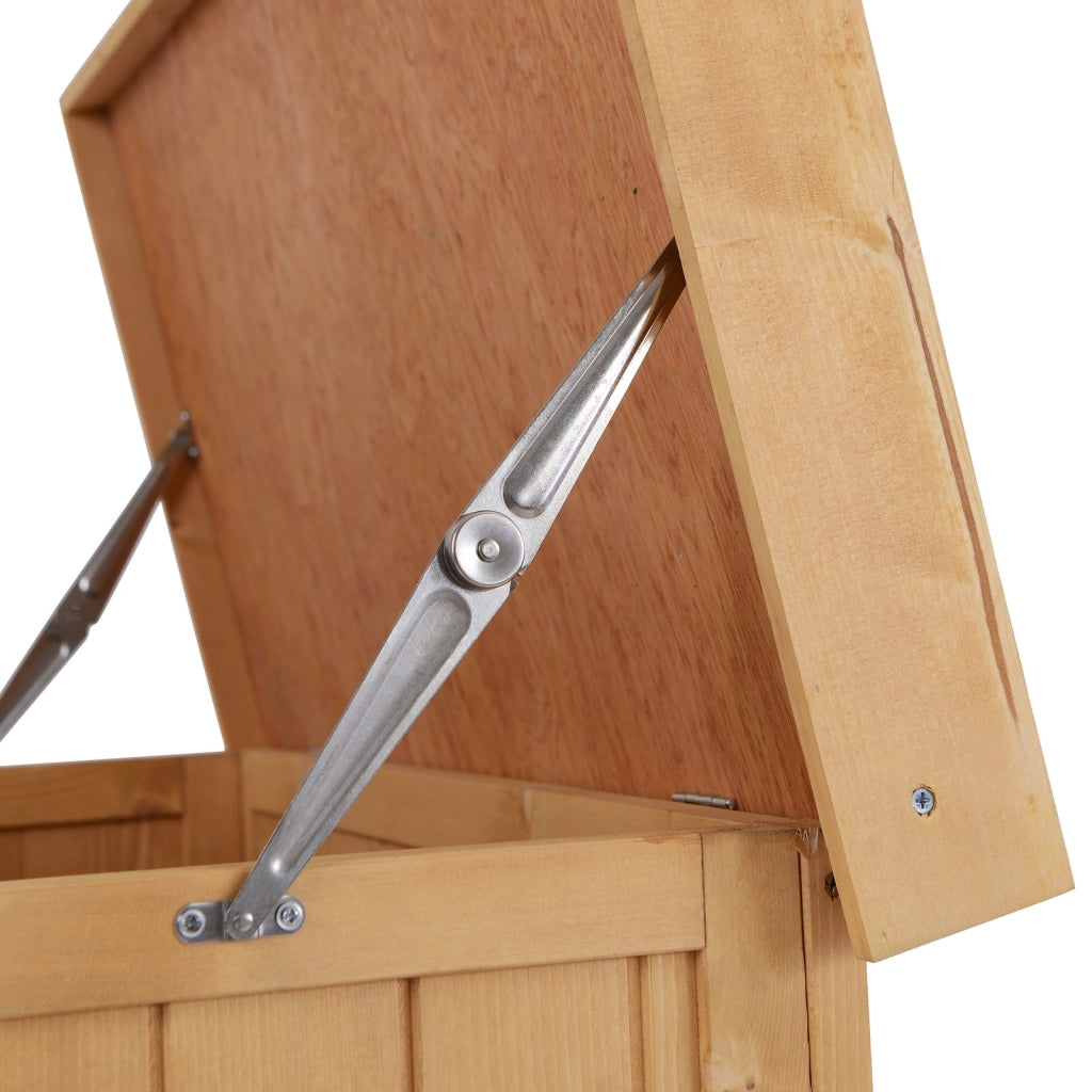 EasyComfort Casetta in Legno da Giardino con 2 Ante, Armadio da Esterno Porta Attrezzi da Giardino con Tetto Apribile, 74x43x88 cm
