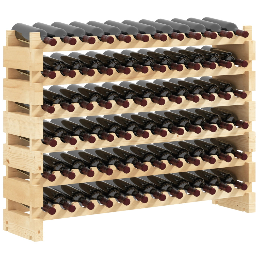 Scaffale portabottiglie 72 bottiglie ¨C Xylo ¨C Legno di pino massello naturale 6 ripiani 114x28x85cm