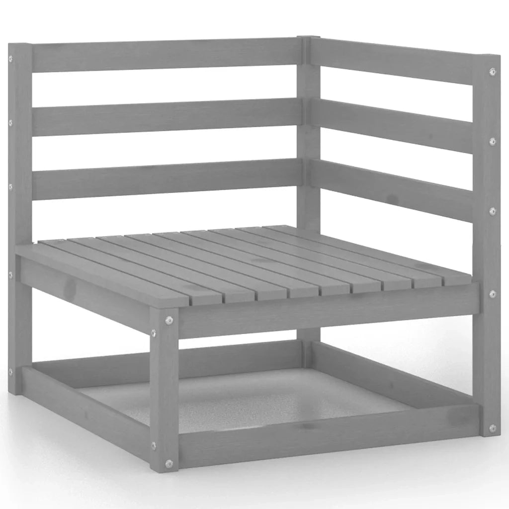 Set Divani da Giardino 10 pz Grigio in Legno Massello di Pino cod mxl 37674