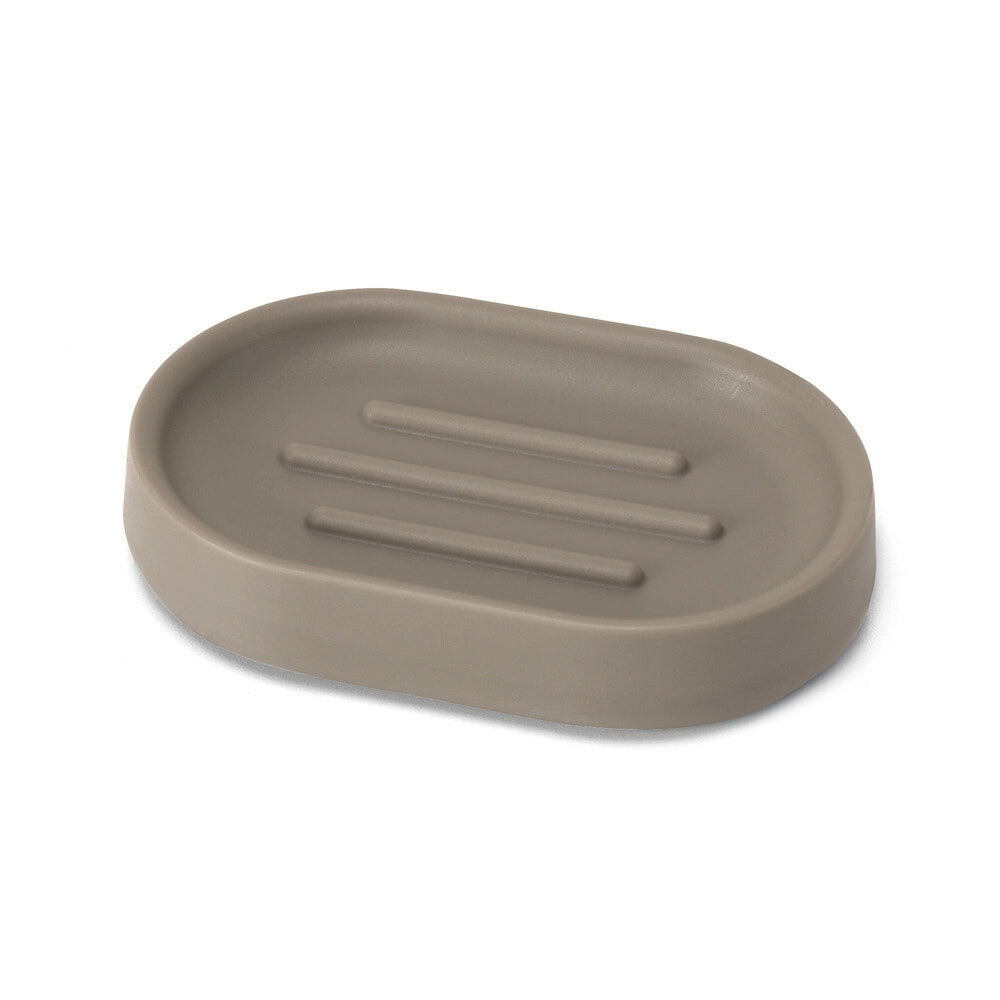 Set accessori bagno completo da 5 pezzi in plastica tortora Pop