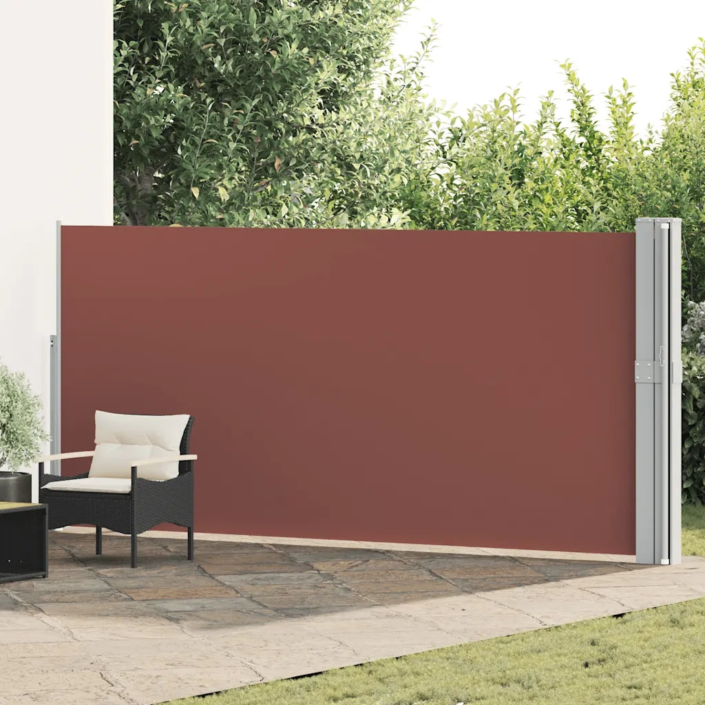 Tenda Laterale Retrattile per Patio-Tenda parasole per balcone 170x1200 cm Marrone