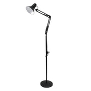 Trade Shop - Lampada A Piantana Da Terra Braccio Orientabile Luce Lettura In Metallo E27 D15 - Nero