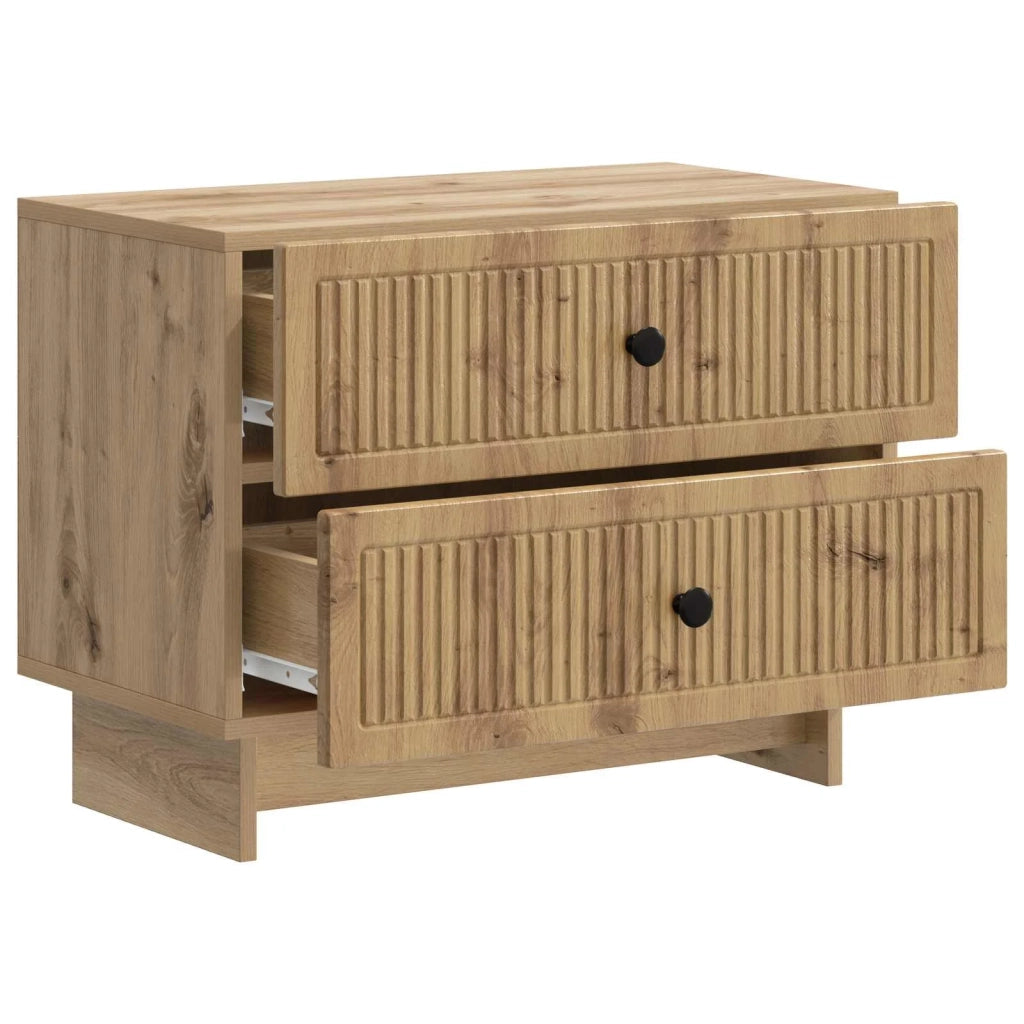 Comodino | Armadio da Notte | Mobiletto da notte Rovere Artigianale 62 x 34,5 x 47,5 cm