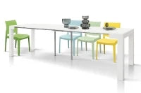 PAZZO DESIGN Tavolo Consolle allungabile, Bianco frassinato, Nobilitato, Made in Italy, da 45 a 300 cm