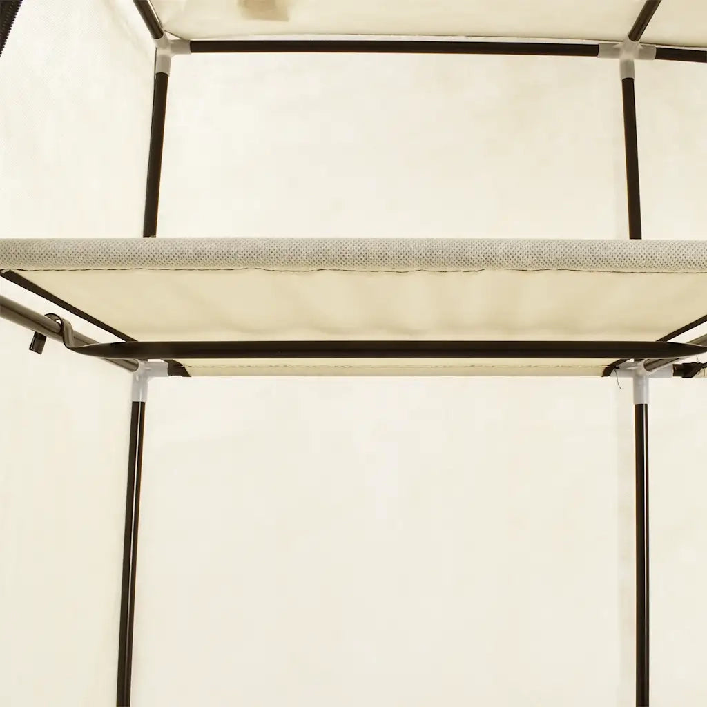 Armadio con Scomparti e Aste Crema 150x45x175 cm in Tessuto 282455