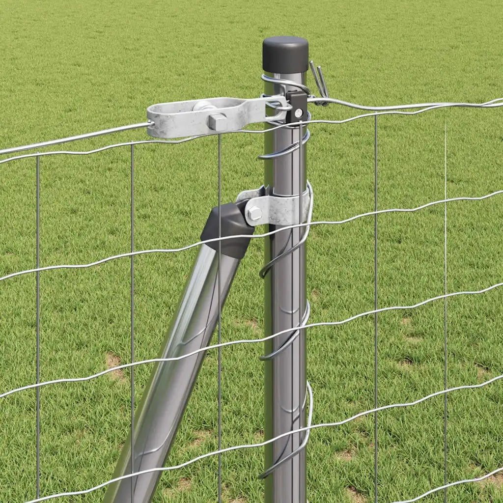 Recinzione da Giardino | Recinzione con Posto Argento 1,2 x 25 m Acciaio