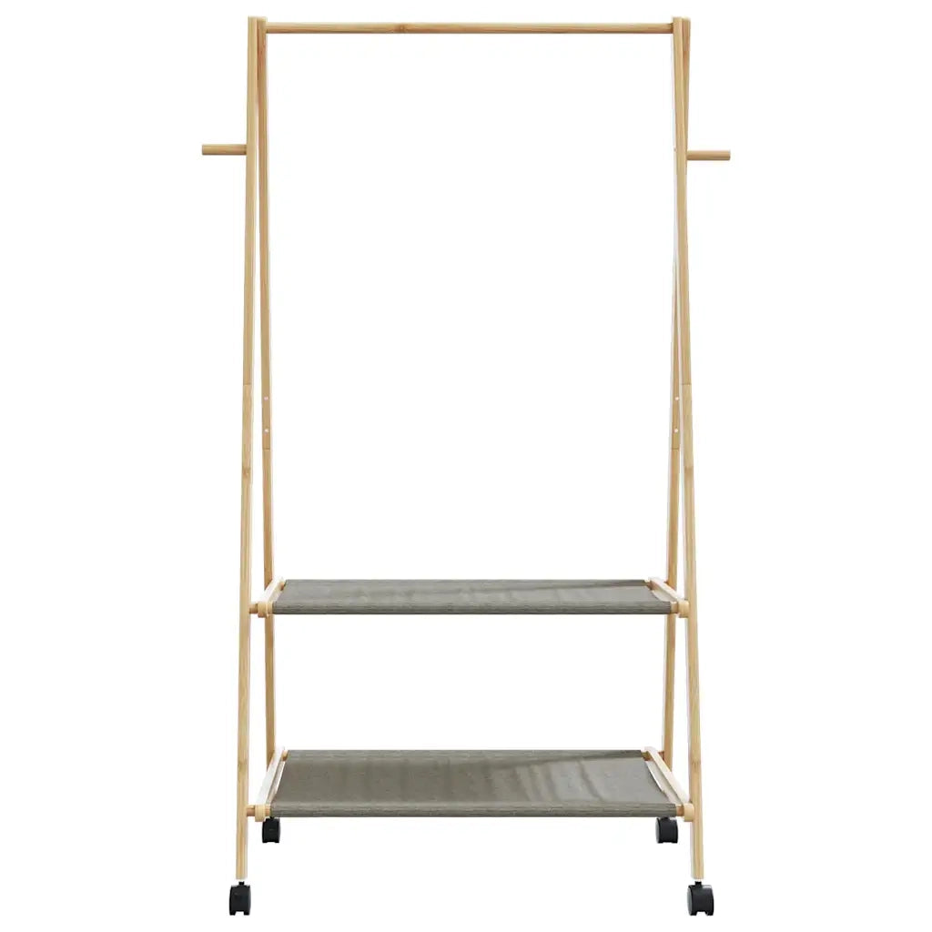Appendiabiti con Ripiani e Ruote 96x45,5x155,5 cm in BambÃ¹