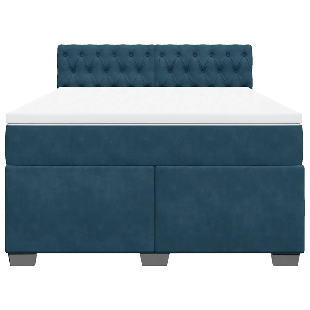 Giroletto a Molle con Materasso Blu 160x200 cm in Velluto 3288664